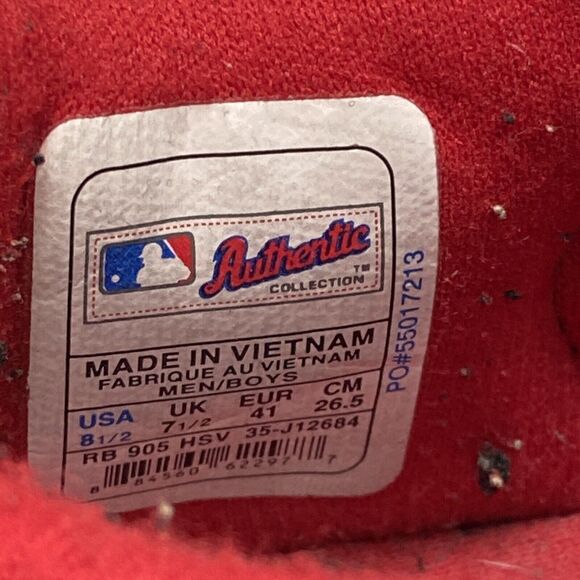 Reebok Boston Red Sox Authentic MLB Mens Sneakers USA Size 8 1/2 - Picture 4 of 8